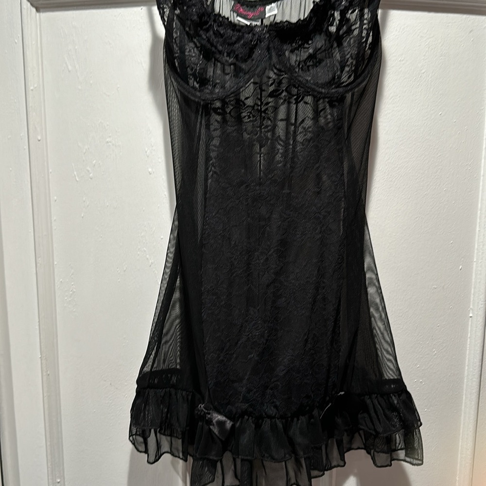 Sexy see-through black nightgown. Size L
